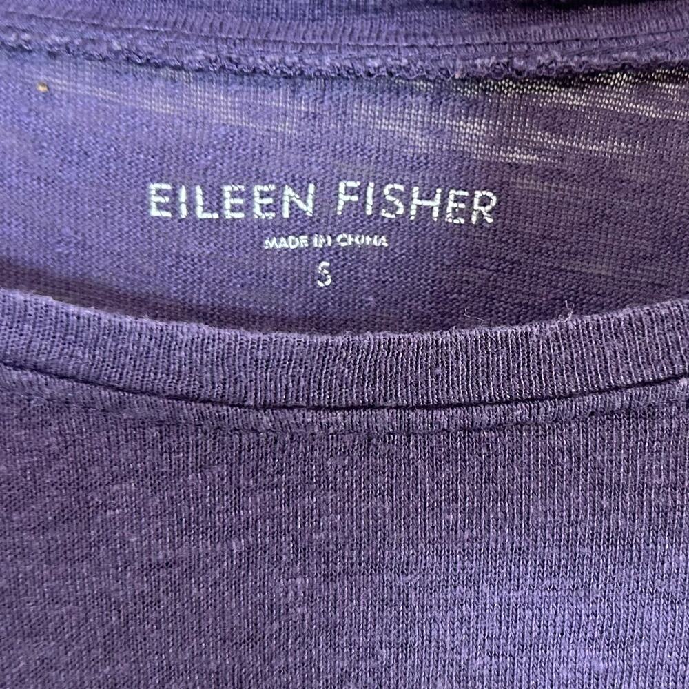 Eileen Fisher Purple 100% Linen Shirt Size S Long Sleeves - Picture 4 of 8